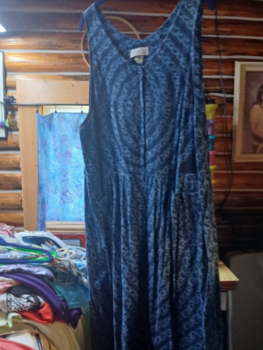 Old Style African Tie Dye Drop Waist Dress